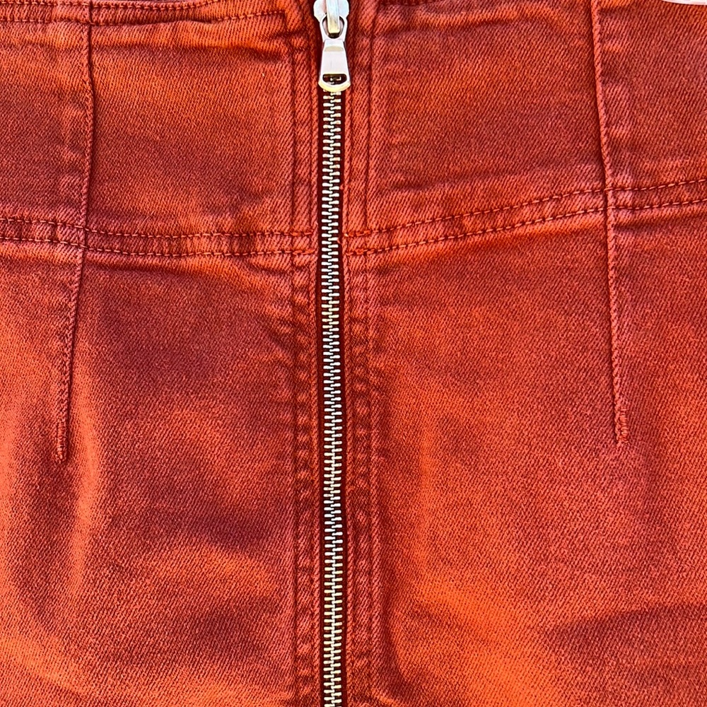 NWT Free People Virgo Jean Mini Skirt Primrose Waist 29 Zipper Front Boho - Picture 9 of 16
